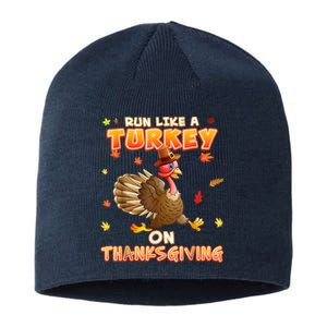 Run Like A Turkey On Thanksgiving Runner Trot Marathon Race Sustainable Beanie