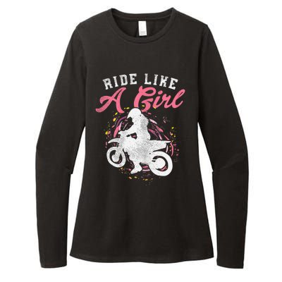 Ride Like A Girl Dirt Bike Motocross Motorcycle Women Gift Womens CVC Long Sleeve Shirt