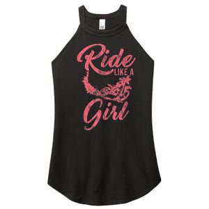 Ride Like A Girl Motocross Dirt Bike Rider Motorcycle Women's Perfect Tri Rocker Tank