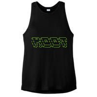 Root Linux ASCII Art Hacker Ladies PosiCharge Tri-Blend Wicking Tank