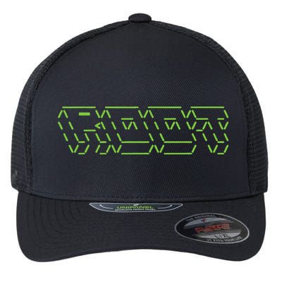 Root Linux ASCII Art Hacker Flexfit Unipanel Trucker Cap