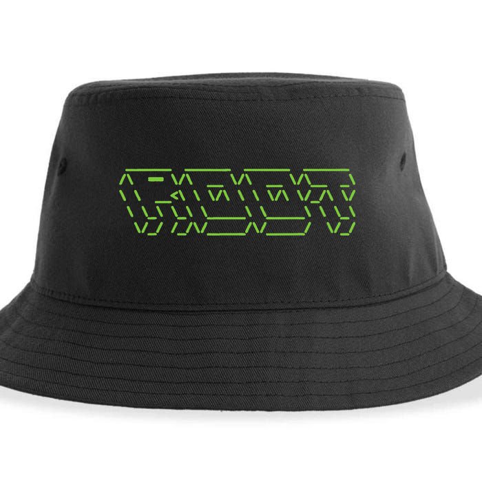 Root Linux ASCII Art Hacker Sustainable Bucket Hat