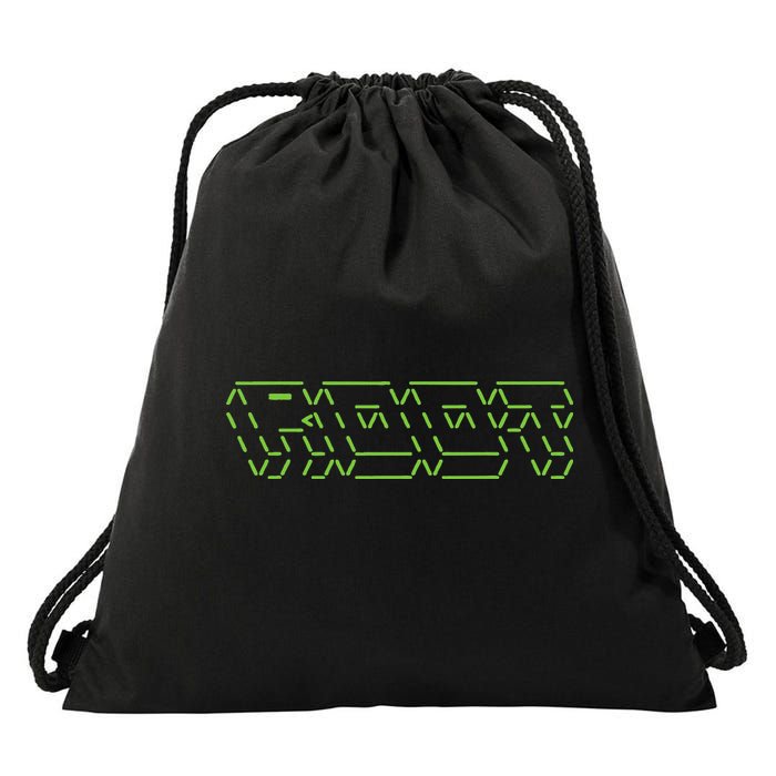Root Linux ASCII Art Hacker Drawstring Bag