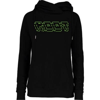 Root Linux ASCII Art Hacker Womens Funnel Neck Pullover Hood