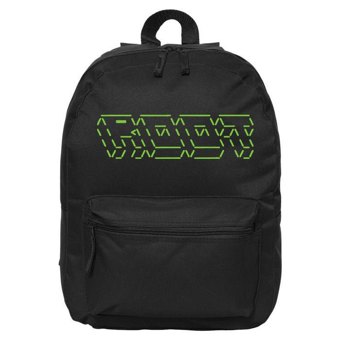 Root Linux ASCII Art Hacker 16 in Basic Backpack