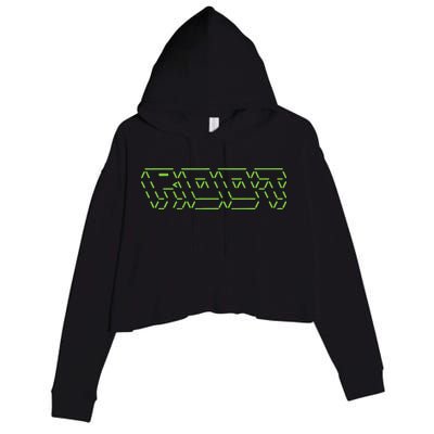 Root Linux ASCII Art Hacker Crop Fleece Hoodie