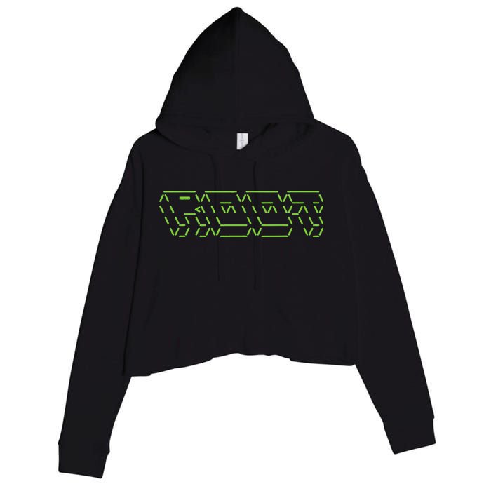 Root Linux ASCII Art Hacker Crop Fleece Hoodie