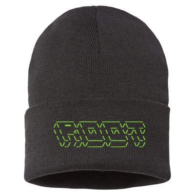 Root Linux ASCII Art Hacker Sustainable Knit Beanie