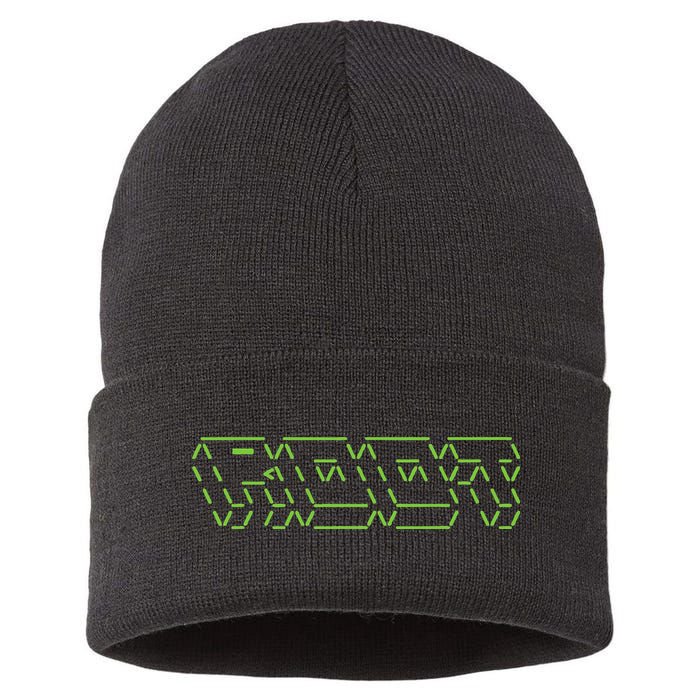 Root Linux ASCII Art Hacker Sustainable Knit Beanie
