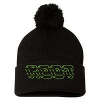 Root Linux ASCII Art Hacker Pom Pom 12in Knit Beanie