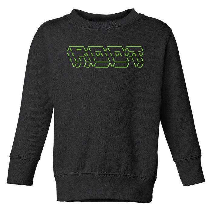 Root Linux ASCII Art Hacker Toddler Sweatshirt