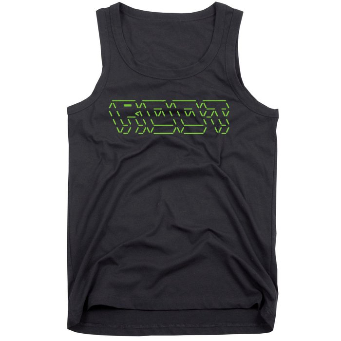 Root Linux ASCII Art Hacker Tank Top