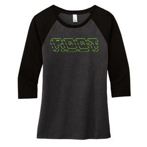 Root Linux ASCII Art Hacker Women's Tri-Blend 3/4-Sleeve Raglan Shirt