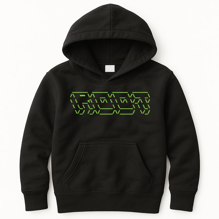 Root Linux ASCII Art Hacker Kids Hoodie