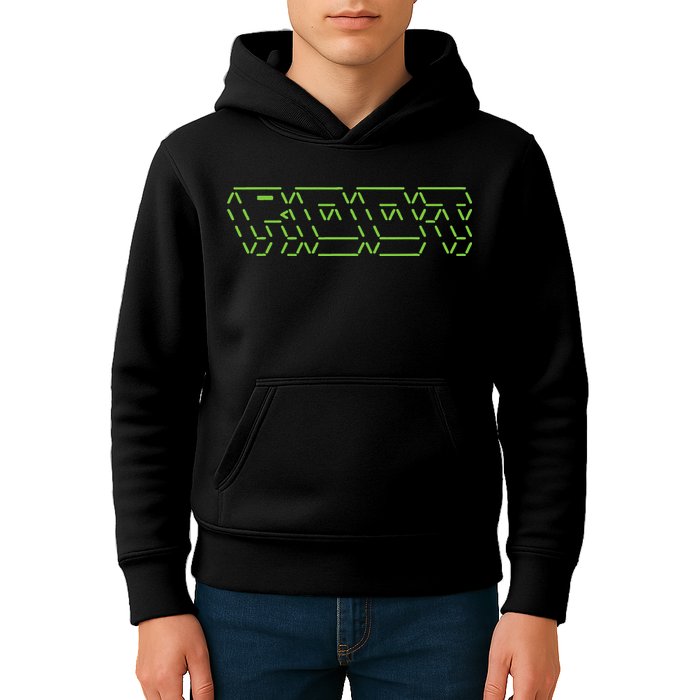Root Linux ASCII Art Hacker Kids Hoodie