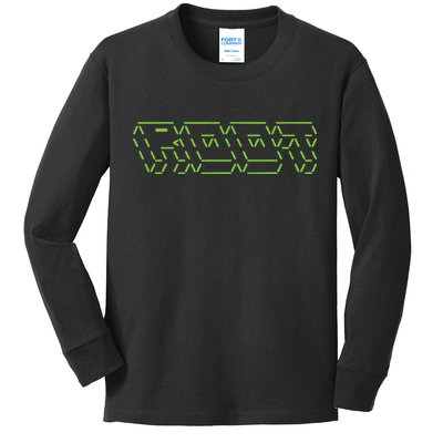 Root Linux ASCII Art Hacker Kids Long Sleeve Shirt
