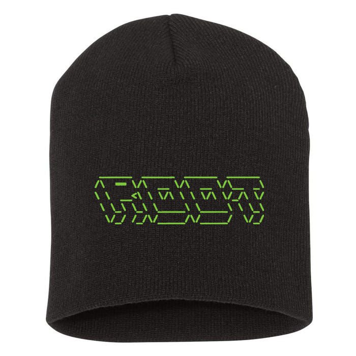 Root Linux ASCII Art Hacker Short Acrylic Beanie