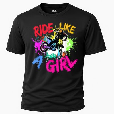 Ride Like A Girl Motocross Lovers Dirt Bike Biker Girl Gift Performance Shirt