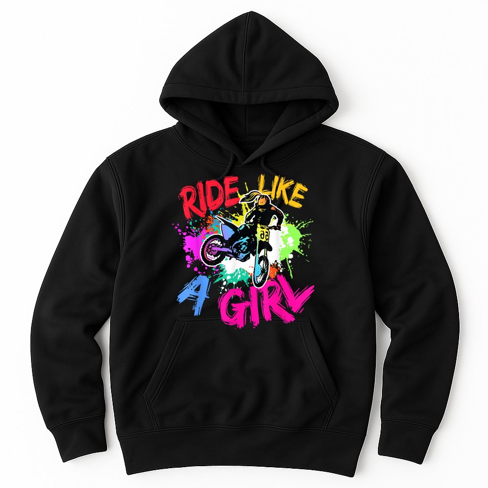 Ride Like A Girl Motocross Lovers Dirt Bike Biker Girl Gift Hoodie