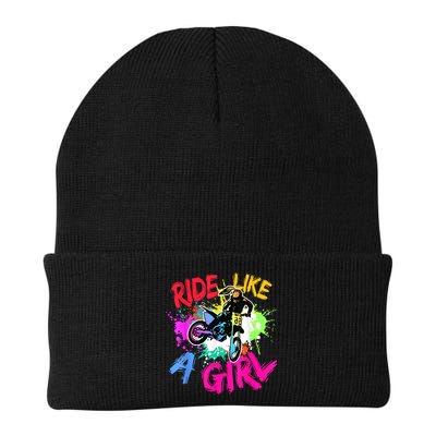 Ride Like A Girl Motocross Lovers Dirt Bike Biker Girl Gift Beanie