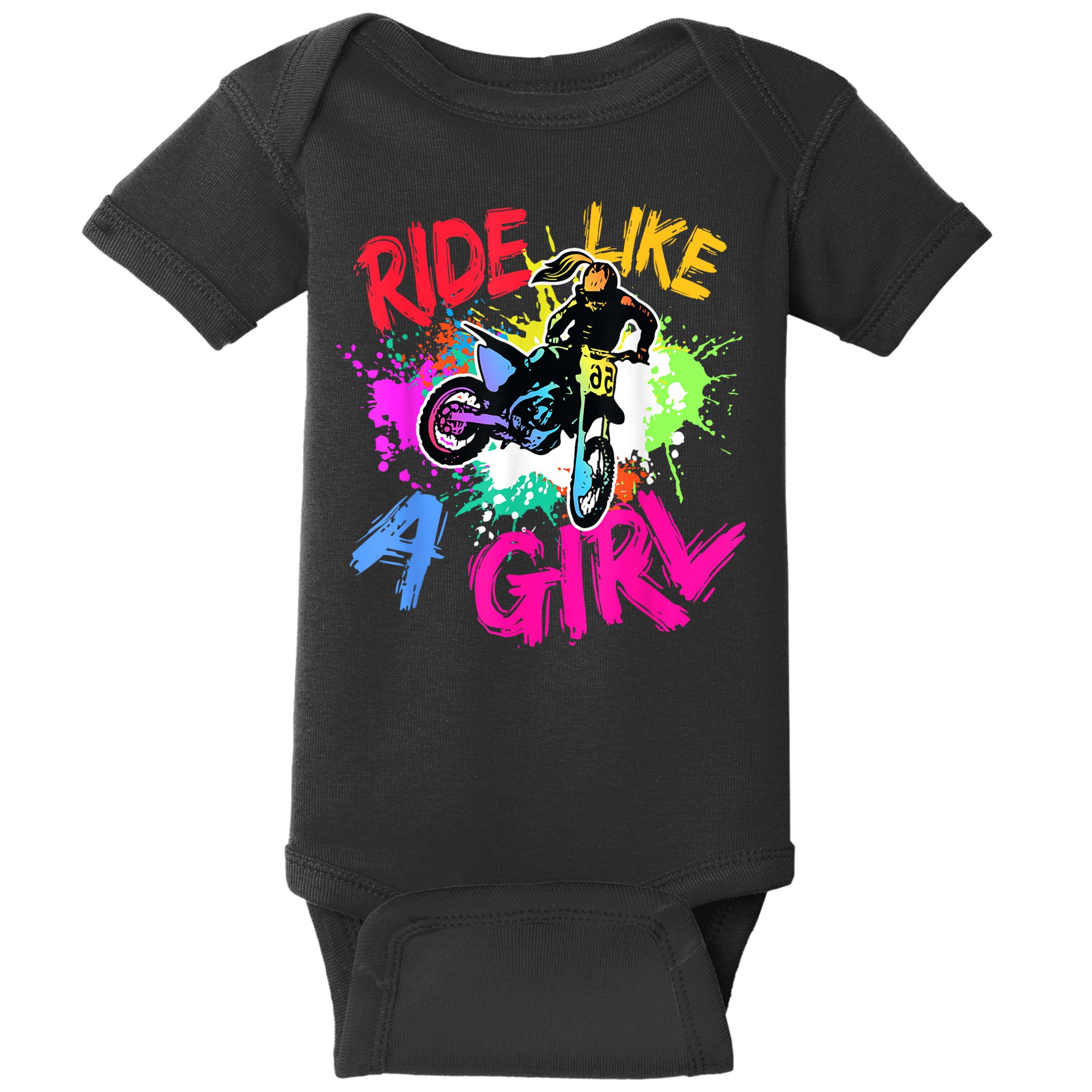 Ride Like A Girl Motocross Lovers Dirt Bike Biker Girl Gift Baby Bodysuit