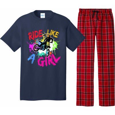 Ride Like A Girl Motocross Lovers Dirt Bike Biker Girl Gift Pajama Set