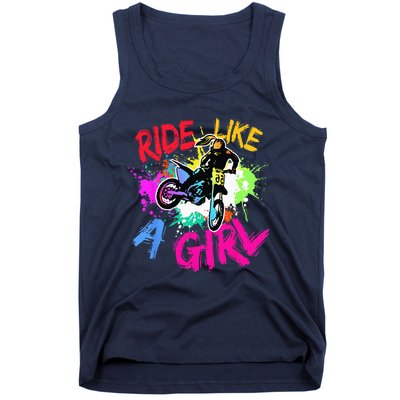 Ride Like A Girl Motocross Lovers Dirt Bike Biker Girl Gift Tank Top