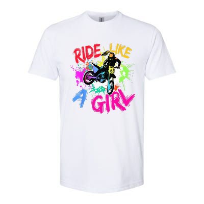 Ride Like A Girl Motocross Lovers Dirt Bike Biker Girl Gift Softstyle® CVC T-Shirt