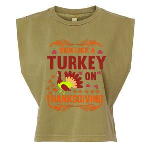 Run Like A Turkey! Turkey Trot 2024 Garment-Dyed Women's Muscle Tee