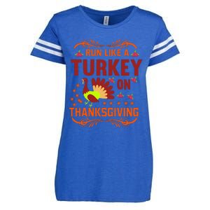 Run Like A Turkey! Turkey Trot 2024 Enza Ladies Jersey Football T-Shirt