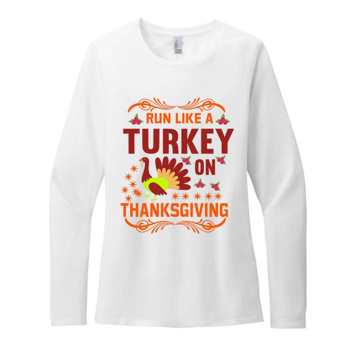 Run Like A Turkey! Turkey Trot 2024 Womens CVC Long Sleeve Shirt