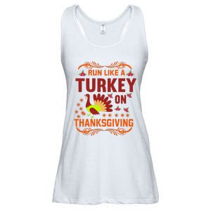 Run Like A Turkey! Turkey Trot 2024 Ladies Essential Flowy Tank