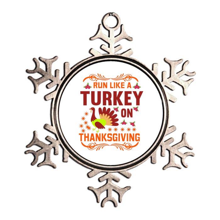 Run Like A Turkey! Turkey Trot 2024 Metallic Star Ornament