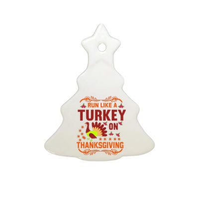 Run Like A Turkey! Turkey Trot 2024 Ceramic Tree Ornament