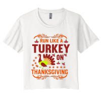 Run Like A Turkey! Turkey Trot 2024 Women's Crop Top Tee