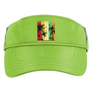 Retro Los Angeles California Palm Tree Stripes Adult Drive Performance Visor