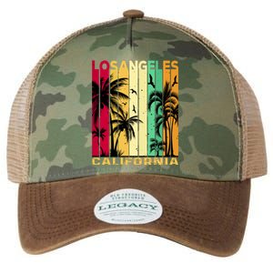 Retro Los Angeles California Palm Tree Stripes Legacy Tie Dye Trucker Hat