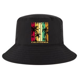 Retro Los Angeles California Palm Tree Stripes Cool Comfort Performance Bucket Hat