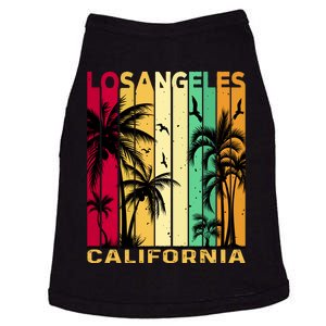 Retro Los Angeles California Palm Tree Stripes Doggie Tank