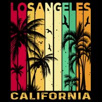 Retro Los Angeles California Palm Tree Stripes USA-Made Doggie Bandana