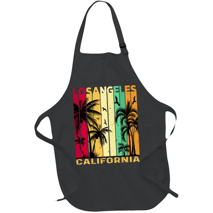 Retro Los Angeles California Palm Tree Stripes Apron