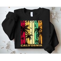 Retro Los Angeles California Palm Tree Stripes Sweatshirt