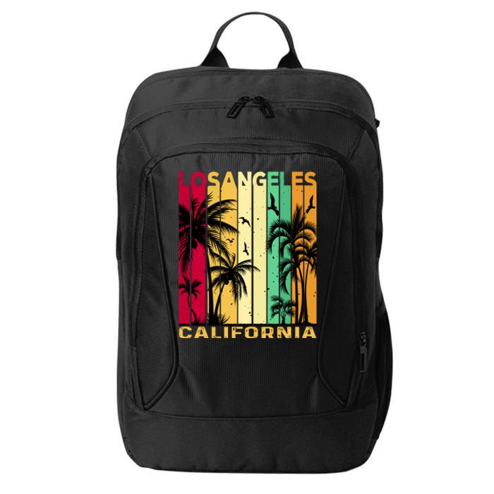 Retro Los Angeles California Palm Tree Stripes City Backpack