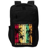 Retro Los Angeles California Palm Tree Stripes Impact Tech Backpack