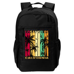 Retro Los Angeles California Palm Tree Stripes Daily Commute Backpack