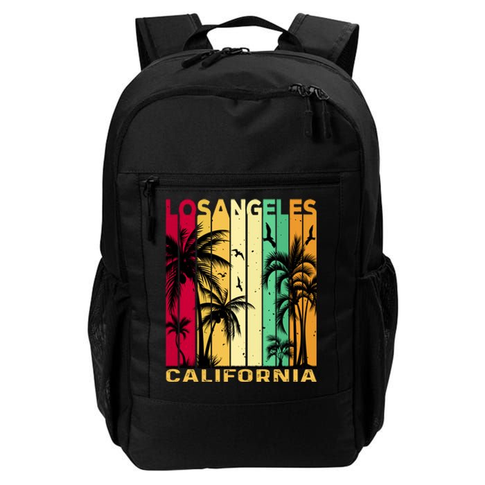 Retro Los Angeles California Palm Tree Stripes Daily Commute Backpack