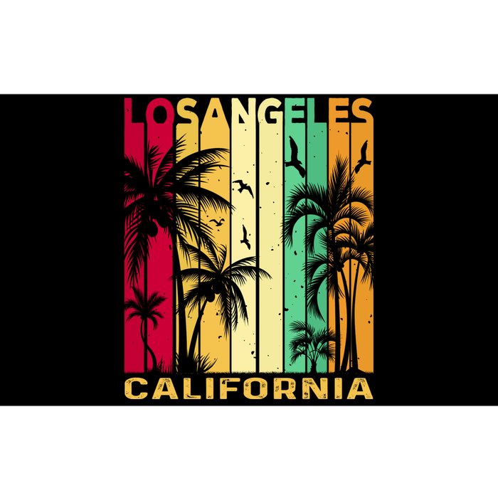 Retro Los Angeles California Palm Tree Stripes Bumper Sticker