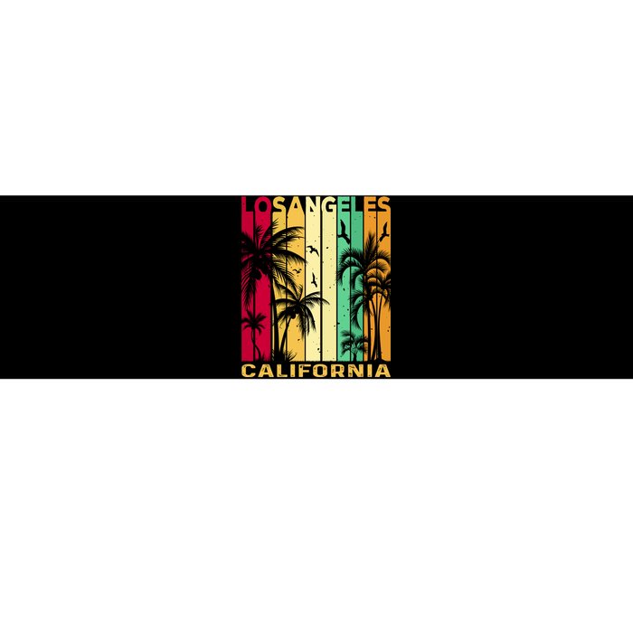 Retro Los Angeles California Palm Tree Stripes Bumper Sticker