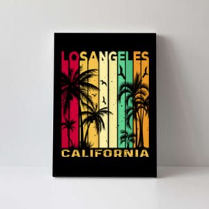 Retro Los Angeles California Palm Tree Stripes Canvas