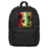 Retro Los Angeles California Palm Tree Stripes 16 in Basic Backpack